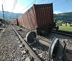 Vipiteno - Deraglia il treno dei rifiuti